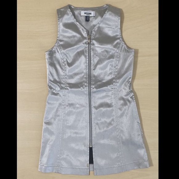 Moschino Other - MOSCHINO JUNIOR girls silver satin dress.